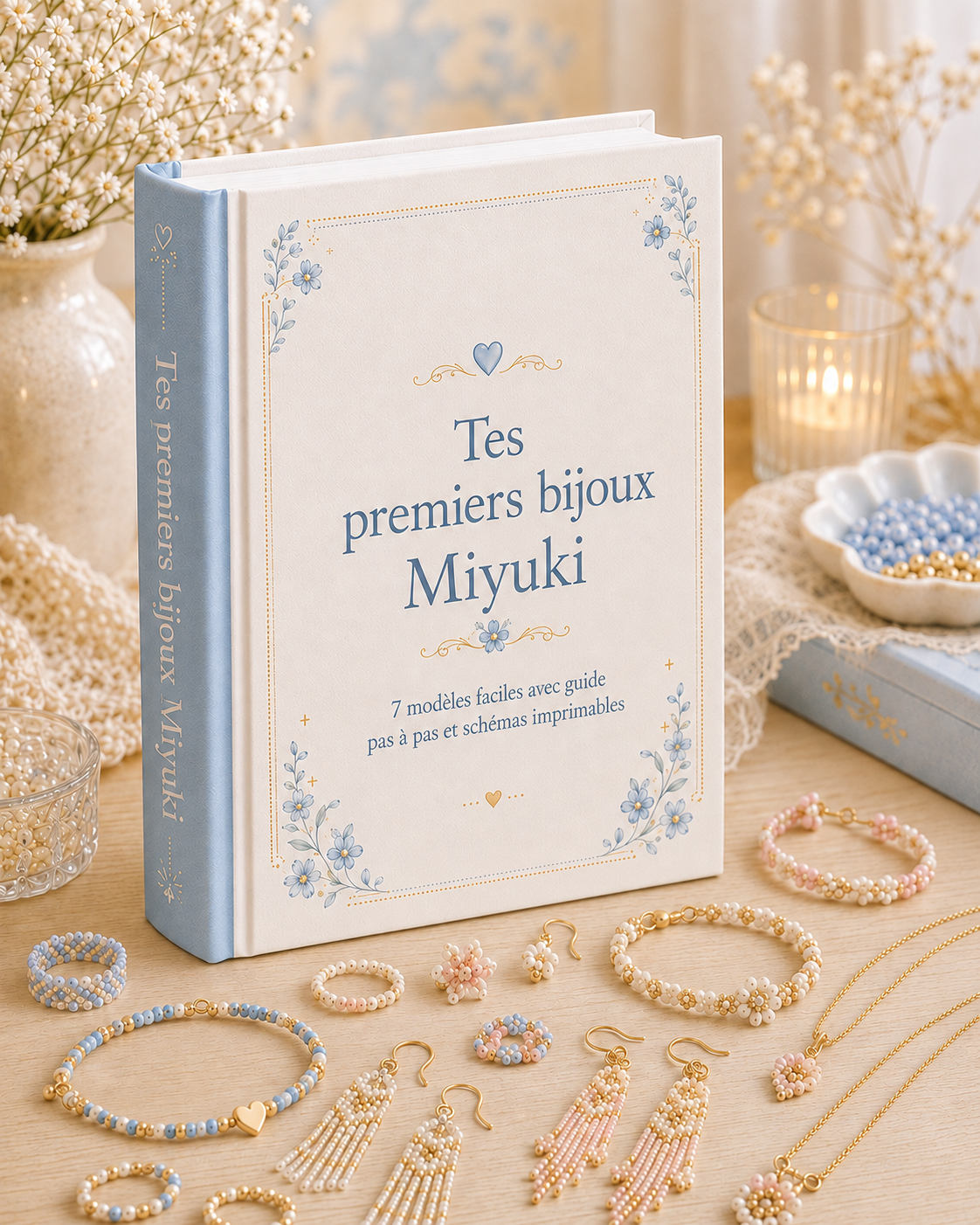 Créez vos premiers bijoux Miyuki — 7 modèles faciles avec guide étape par étape et schémas.